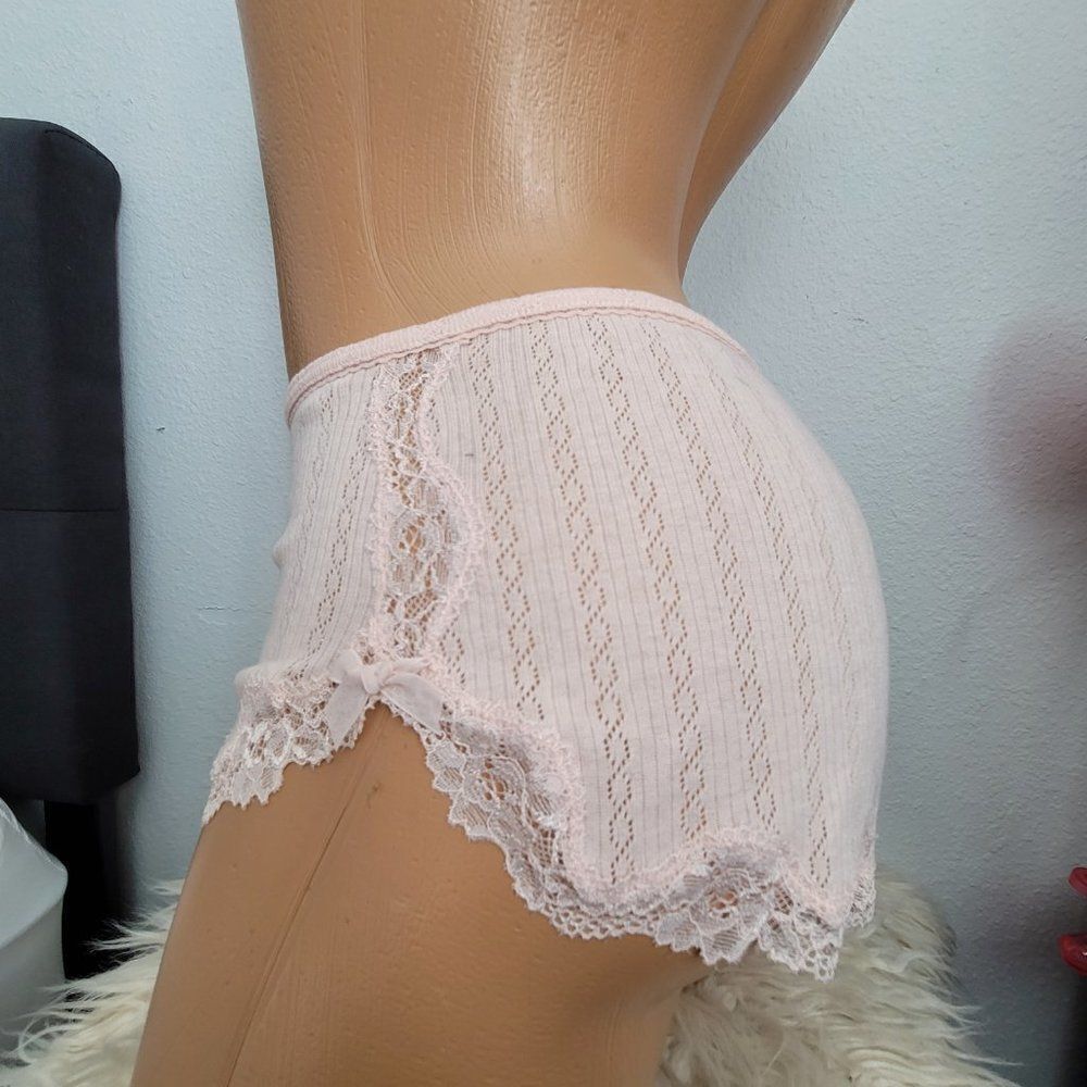 1266 SMALL  Victoria's Secret Cotton & Lace Pink Sleep short NWT